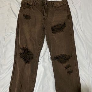 H&M Ripped Denim Boyfriend Jeans